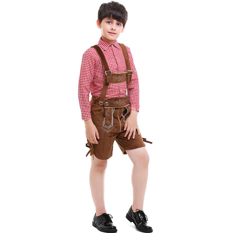 Oktoberfest kostume til børn drengelederhosen bayersk oktoberfest festival festtøj karnevalskostumer til børn