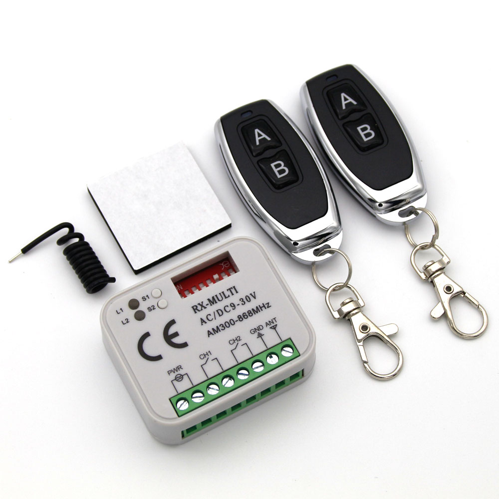 Universal AC DC 12-24V 2 Channel Universal Multi Receiver RX MULTI 300-868 MHz: Gray