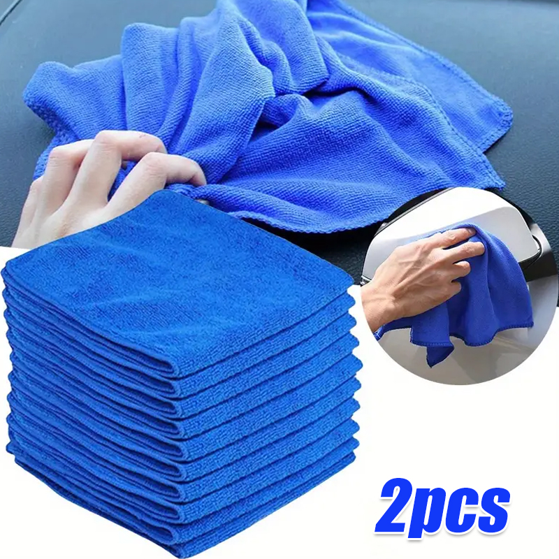Toallas de microfibra para limpieza del hogar, paño de secado y lavado de coches, paño de pulido para detalles de automóviles, Herramientas de limpieza del hogar, 10 piezas: Azul