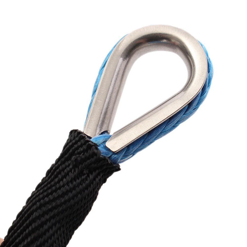 6mm x15m syntetiskt vinschlina i nylon med mantel blå för atv utv  td326