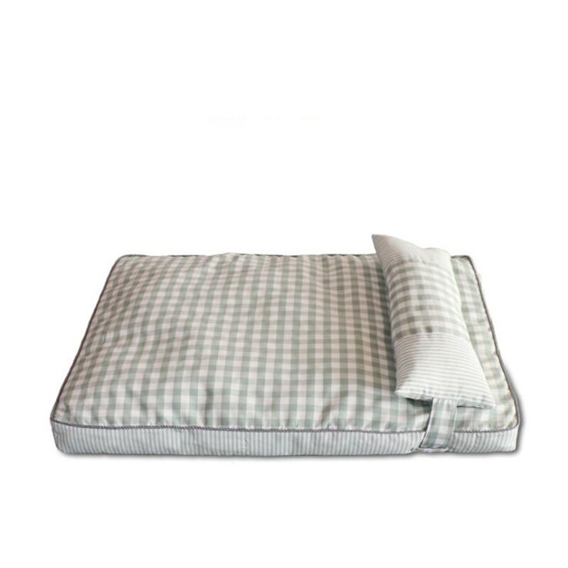 Lit en treillis doux pour animaux de compagnie, petit moyen chien, nid doux pour chiens, banc de relaxation de maison lavable toutes saisons chat chiot tapis de chenil: Green / S