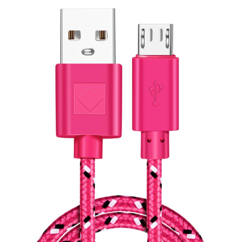 1m 2m USB pleciony kabel nylonowy Micro USB szybkie ładowanie telefon komórkowy ładowarka Sync przewód danych dla Huawei Xiaomi Redmi Android kabel: red01 / 1 m