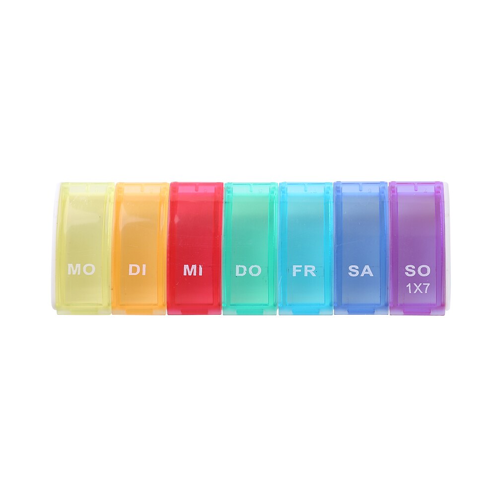 14/7 Grids 7 Dagen Wekelijkse Pillendoosje Geneeskunde Tablet Dispenser Organizer Pillendoosje Splitters Pill Organizer Container: Rose Red