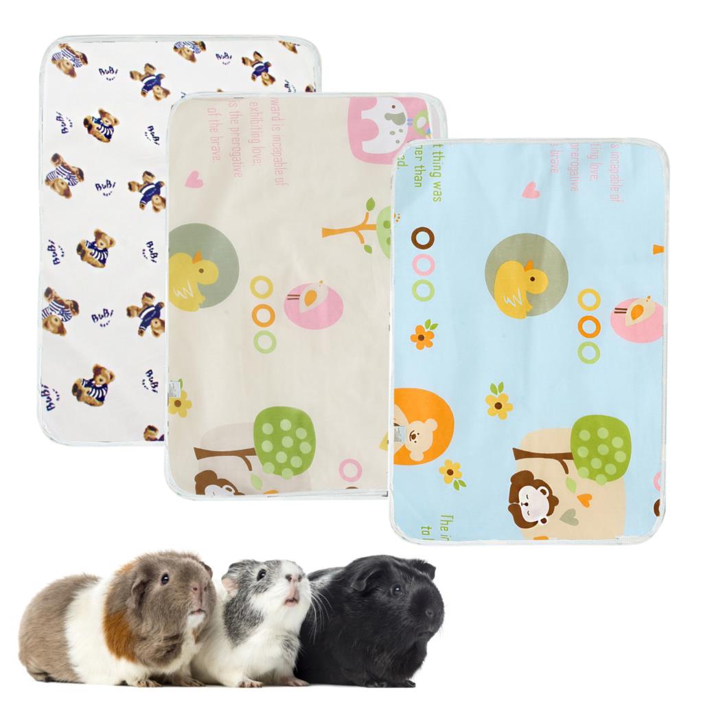 3Pcs Easy Clean Rabbit Guinea Pig Fleece Cage Liners Absorbent Guinea Pig Pee Pad Washable and Reusable Hedgehog Pee Pads