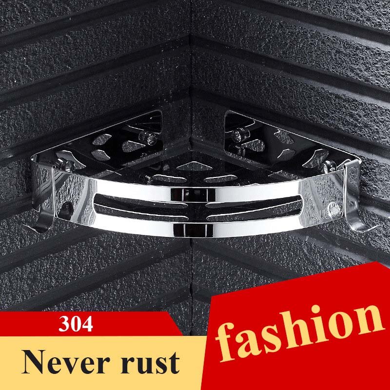 Stainless Steel Shelf Kitchen Storage Shelf Bathroom Toilet Multifunctional Punch Holder corner storage holder shelves: Yellow
