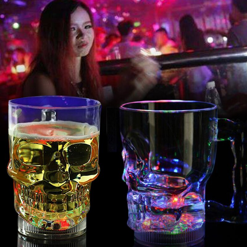 Skull Cup Automatic glow Lighting Mug LED Party Bar Pub Kitchen Wine Food Grade Plastic Mug: style 2