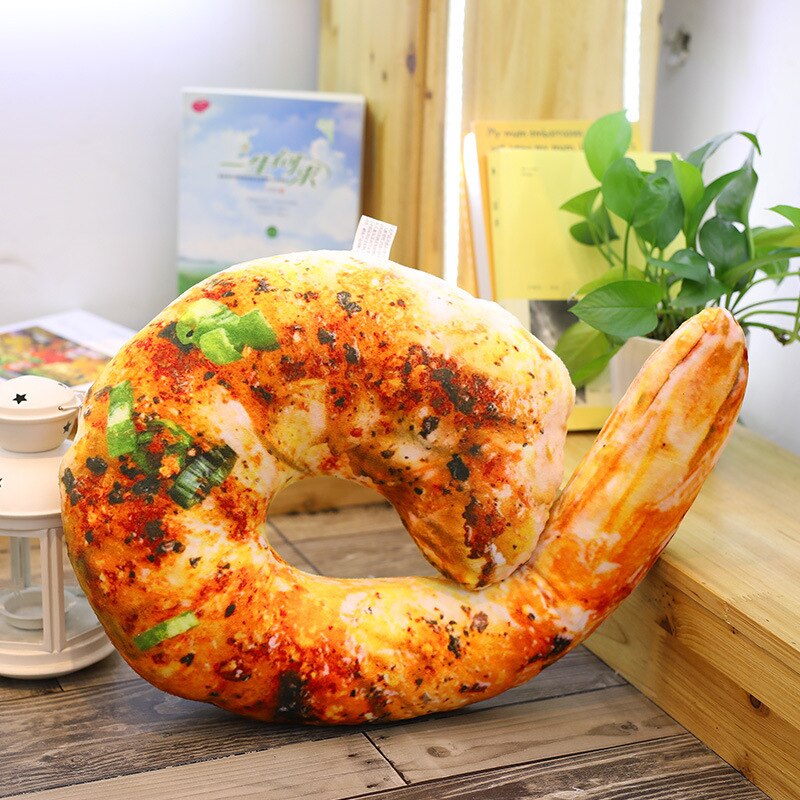 Simulation Food Real Life Style Pillow 20-70cm Personality Funny Chicken Legs Chicken Wings Shrimp Fish Stuffed Toy Cushion: Shrimp 50cm