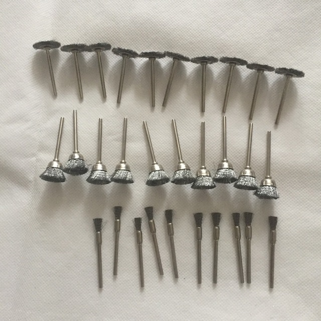 30 pièces en acier fil roue brosse dremel outils accessoires outil rotatif pour mini perceuse outils électrique bavure abrasif tête ensemble ébavurage