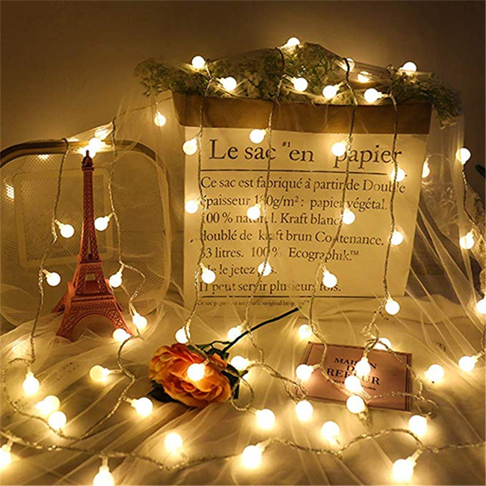 Cadena de luces LED para vacaciones, cadena de iluminación de 3M, 5M, 10M, Bombilla USB, impermeable, para exteriores, boda y Navidad