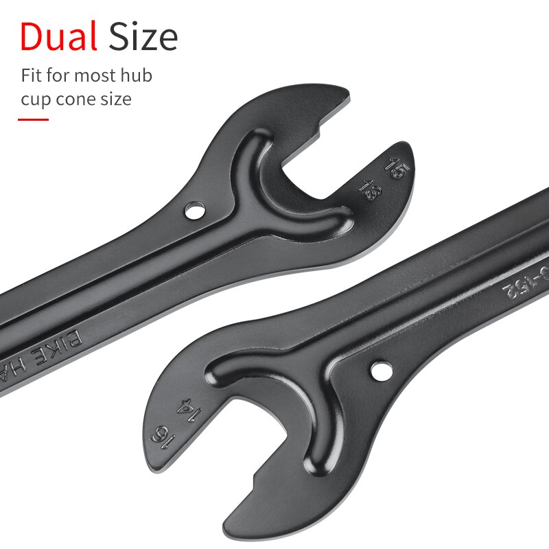 BikeHand 2pcs Bicycle Hub Cone Spanner Wrench 13/14/15/16mm Double Ends Dual Sizes Bike Repair Tools Cup Cone Bearing Bike Tools
