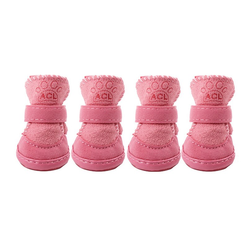 chien chat chaussures d'hiver pour chiens antidérapant chien bottes de neige Chihuahua Shih Tzu chaussure Zapatos Perro chaussures pour animaux de compagnie: Pink / 1