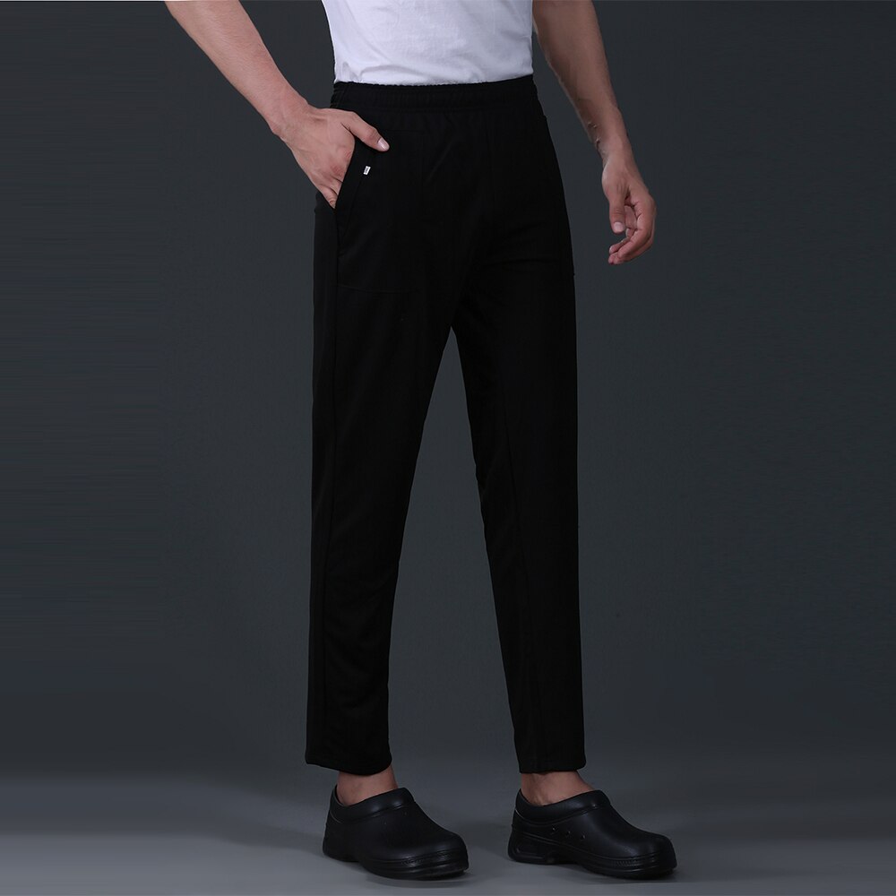 Chef Pants Stretch Elastic Pants Kitchen Restaurant Uniforms Hotel Work Wear Catering Waiter Cook Pants Chef Bottoms Trousers