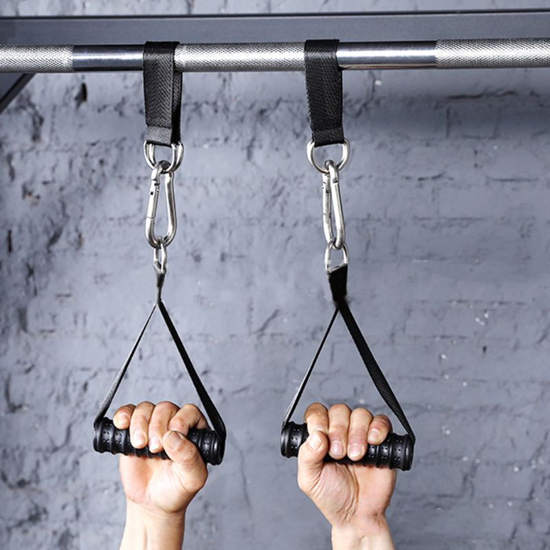 Heavy duty sele remmar fitness pull up bar hängande benhöjare med stål d-ring träning träning gym utrustning remmar fitness