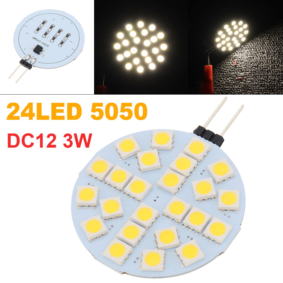 Led Licht Boord G4 Led Lamp 5730 5050 Smd Led Lamp Dc 12V Bi Pin Lamp Led Lamp 3W Warm Led Verlichting Vervangen Halogeen: 5050  3W