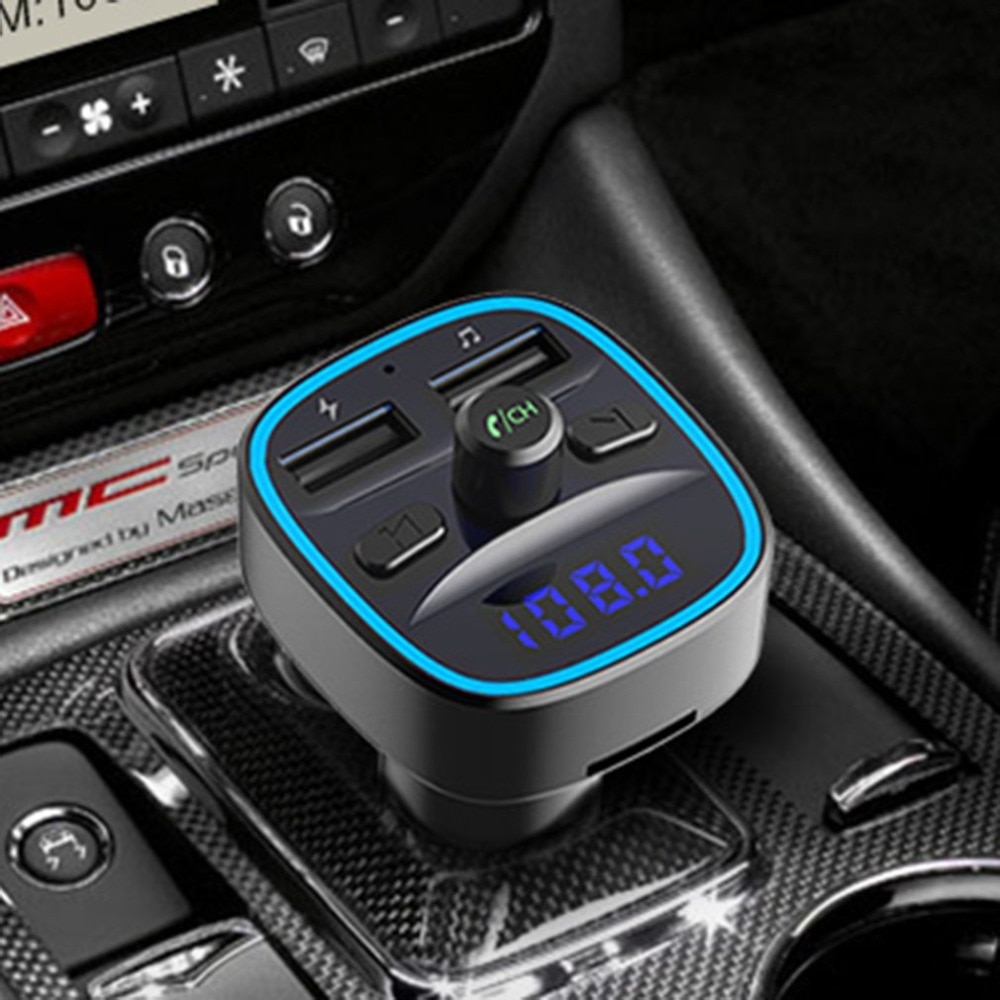 T25 Fm-zender In-Auto Draadloze Radio Zender Adapter Muziekspeler Auto Kit 2 Usb-poorten Handsfree Bellen