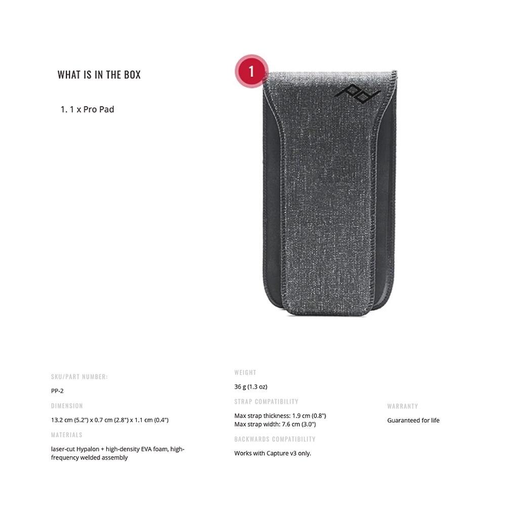 Peak PRO PAD For Capture To hold Any size camera Pressure Relief DSLR Camera Accessories