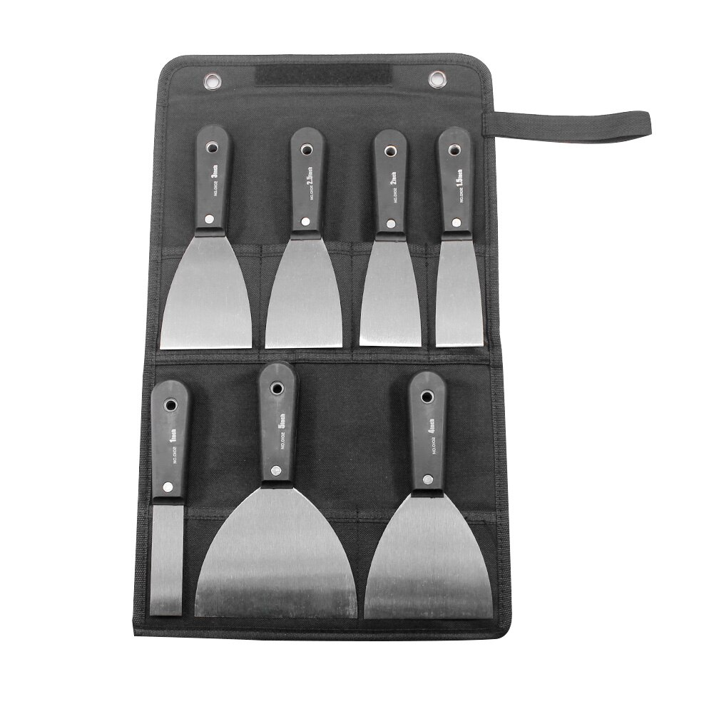 7pcs With Handle Durable Filling Spatula Plastering Drywall Flexible Scraper Blade Putty Tools Set Crown Molding Carbon Steel