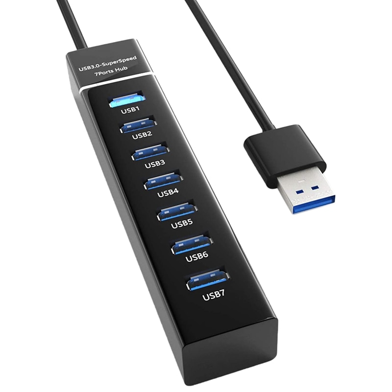 USB Hub 3.0 7-Port USB Data Hub Splitter for PC