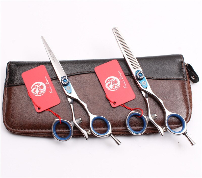 Hairdressing Scissors Z9019 6" Purple Dragon 440C Thinning Scissors Hair Cutting Shears Swivel Handle Hair Scissors: Z9019 Yin D 6YY