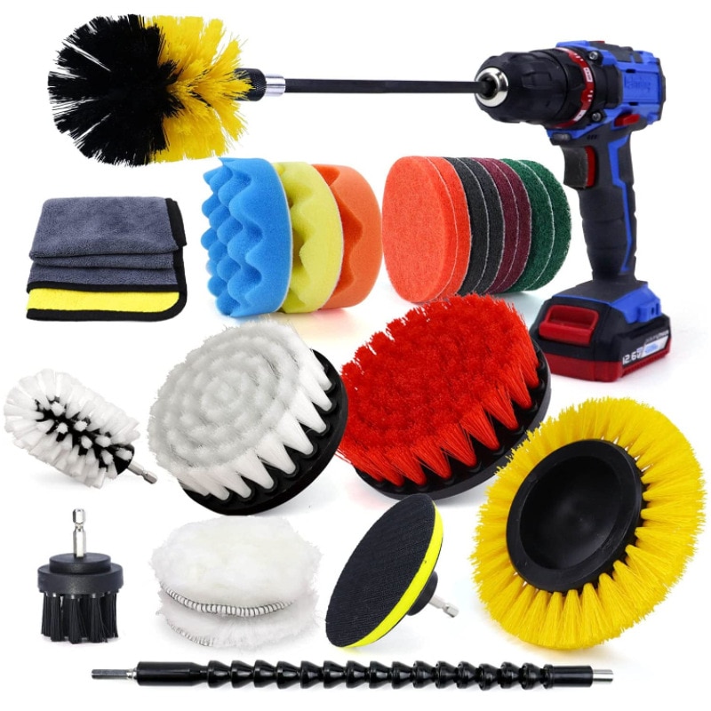 GPUSFAK 44 Stks Wasstraat Schoonmaakset Met Detailing Borstels Auto Vacuuem Boor Borstel Set Opvouwbare Emmer Voorruit Reiniging Tool Band Handdoeken Compleet Interieur Exterieur 3339691855