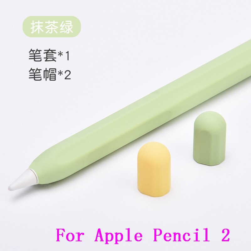 Cukierki miękkiego silikonu piórnik dla Apple ołówek 2 1 rysik Tablet pióro ekran dotykowy rysunek pióro pokrywa dla iPad ołówek: green For pencil 2