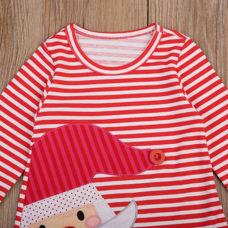 Criança criança criança bebê menina bonito natal santa padrão vestido traje roupas casuais