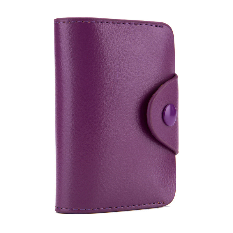 1Pc Unisex Einfarbig 15 Bits Visitenkarte Halter Kreditkarte Fall Id Halter für Frauen Männer Karte Veranstalter tasche: Purple