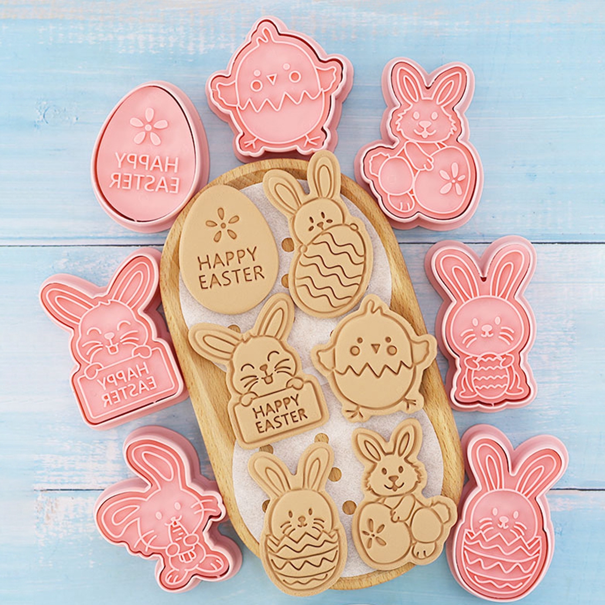 Ostern Kunststoff Cookie Cutter Kaninchen Ei Keks Cutter Glücklich Ostern Dekorationen Für Heimat Hase Ostern Partei Liefert freundlicher