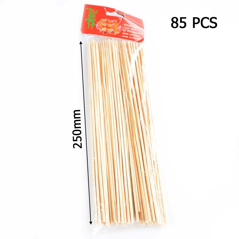 48Pcs Stevige Bamboe Spiesjes Houten Barbecue Kebab Fruit Fontein Sticks Party Buffet Eten Wegwerp Barbecue Spiesjes