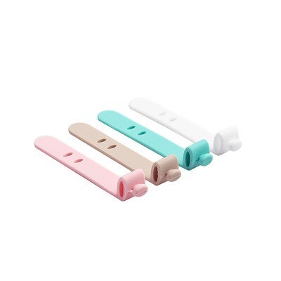 4 stk simpel silikone tape strop opruller øre mekanisme opbevaringslinje multifunktion modtage taske clips datakabel omsnøringstape: Multi