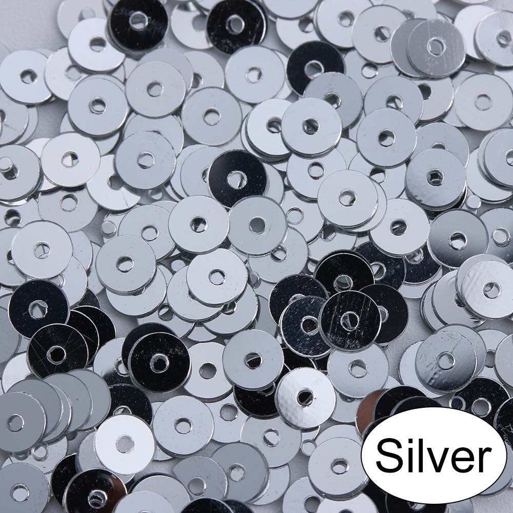1000 stuks/zak 4mm veelkleurige losse plastic pailletten voor thuis, feest, bruiloft, decoratie, versiering, doe-het-zelf, knutselen, naaien, accessoires: Zilver