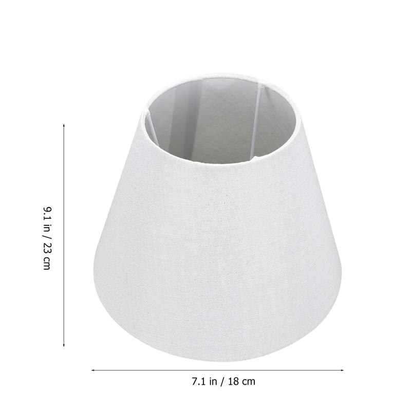 E27 Burlap Cloth Lamp Shade Rustic Barrel Fabric Lampshade Table Light Cover for Living Room Bedroom (Khaki/White)