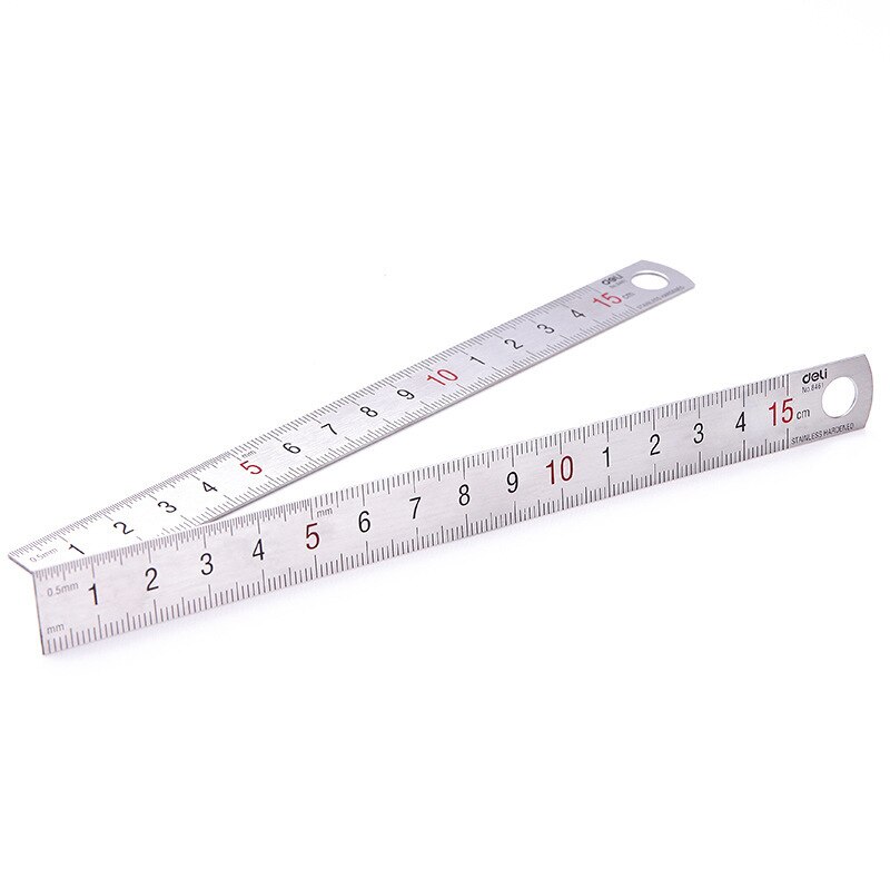 1pcs 15cm silver steel ruler scale drawing ruler stainless steel ruler office stationery