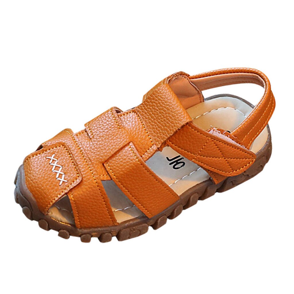 LONSANT Baby Sandals Toddler Kids leather hollow first walker shoes Boys Girls Summer Casual Sneaker soft sole Sandals: YE / 25