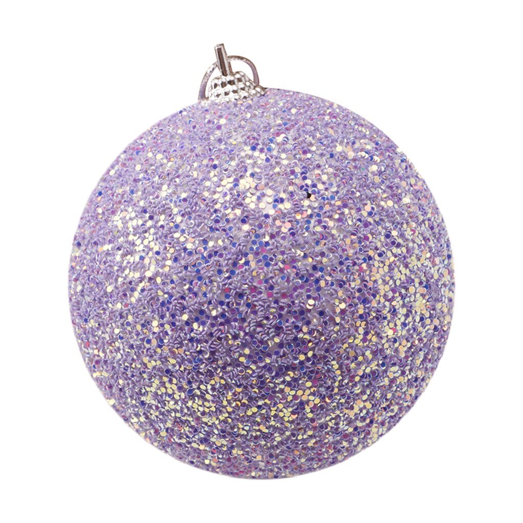 La palla di natale rotonda brilla con decorazioni natalizie per le palle di decorazioni per alberi di natale per feste di famiglia di natale: viola