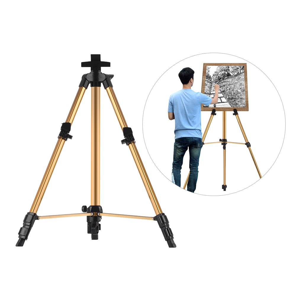 Aluminum Easel Stand Tripod Adjustable Height 19''-55'' Lightweight Sturdy Field Easel for Painting with Carrying Bag