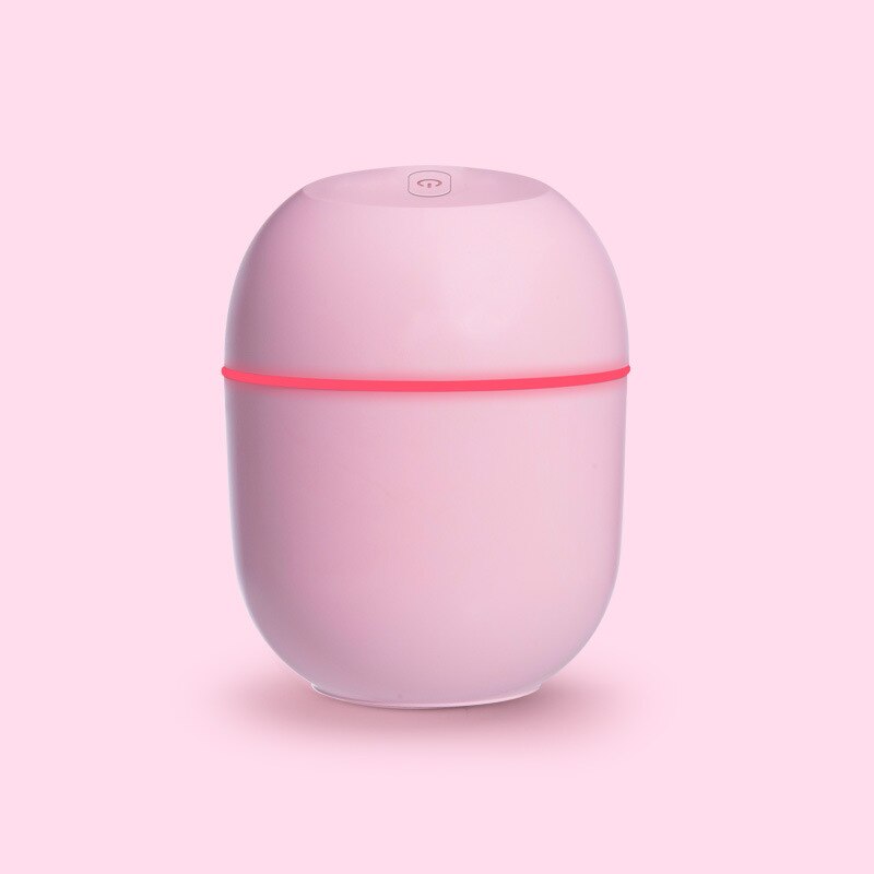 220ML Car USB Ultrasonic Mini Air Humidifier with LED Night Light 12V Essential Oil Diffuser for Home Car Purifier: pink