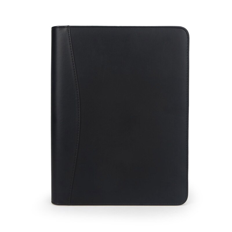 A4 Vegetarian Leather 3 Ring Portfolio Binder Business Binder Padfolio with Notebook Pad for Interview & Business