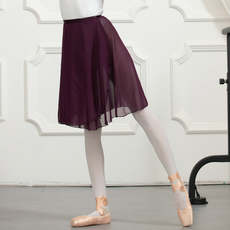 Ballet Skirt Women Adult Long Wrap Chiffon Skirt Ballet Tutu Skate Skirt Lace up Ballerina юбка Dance Wear: Brown
