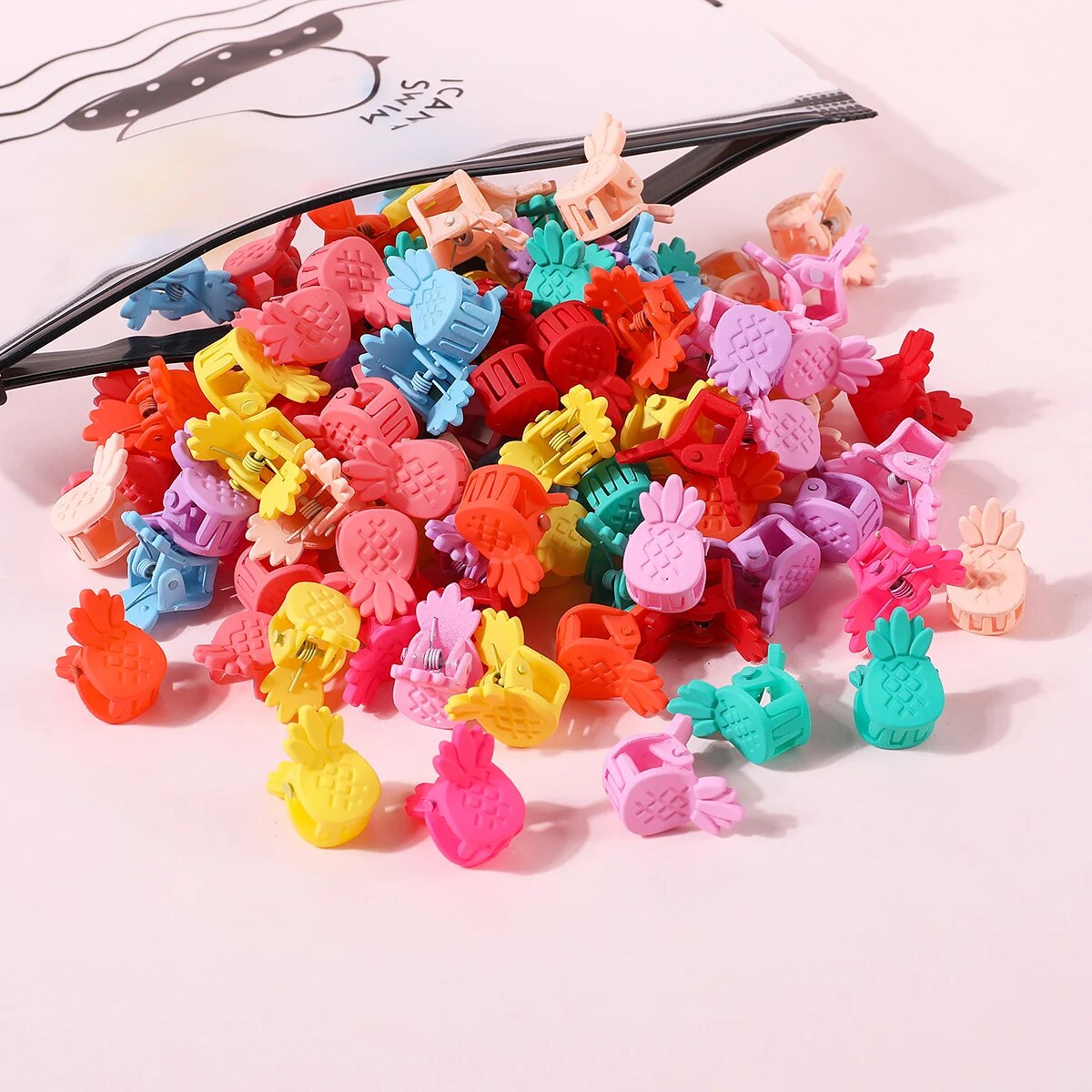 50 Uds. Pinzas para el cabello de dibujos animados bonitos para niñas, pinza pequeña con forma de flor y estrella, pinza para el pelo pequeña, horquilla dulce para niños, accesorios para el cabello de