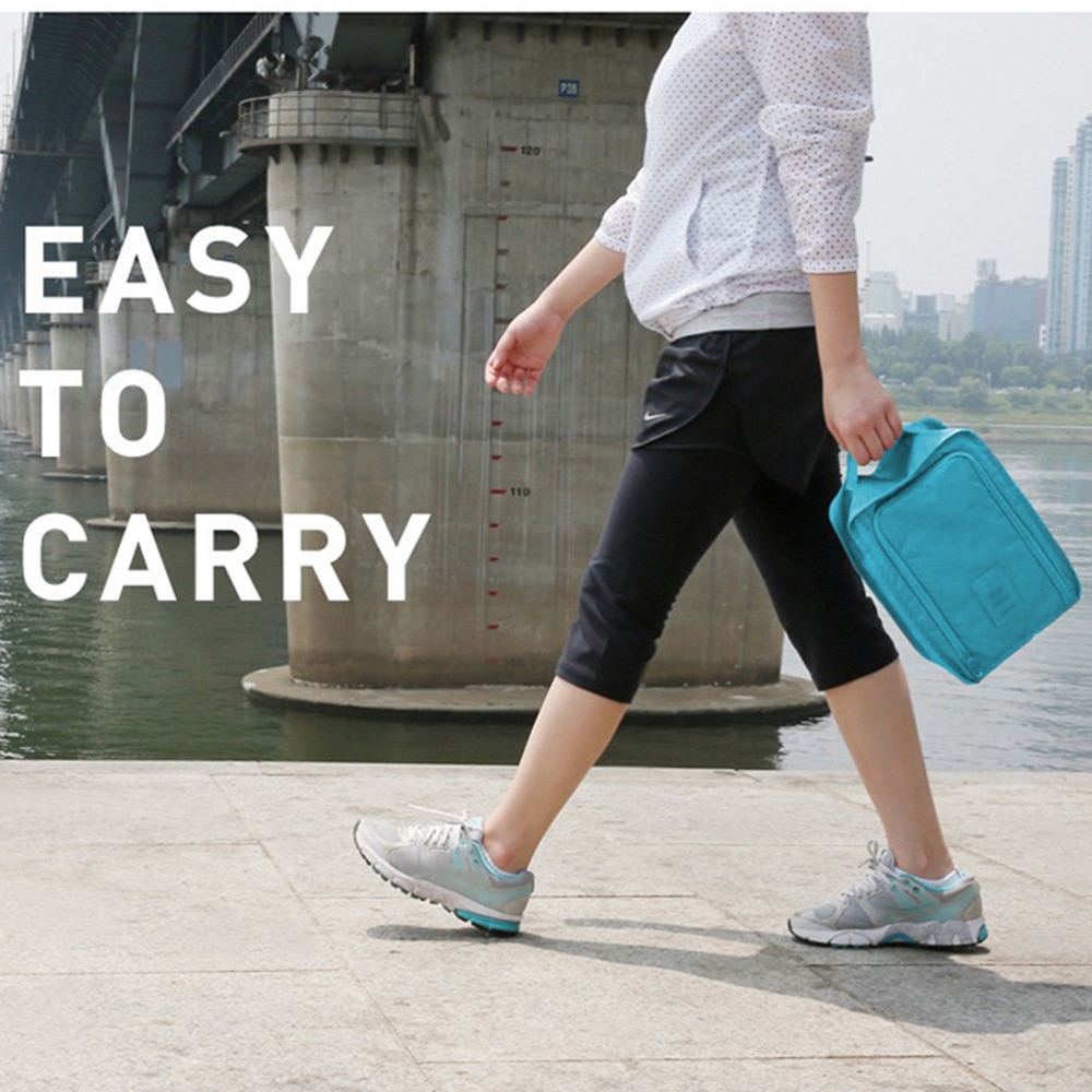 Travel Portable Waterproof Shoes Bag Organizer Storage Pouch Pocket Packing Cubes Handle Nylon Zipper Bag Accessories