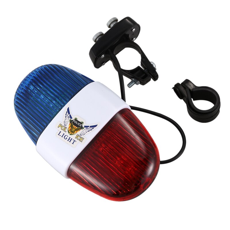 Bicycle Cycling 4 Tones 6 LED Electronic LED Warning Lights Siren Horn Beeper Bell: Default Title