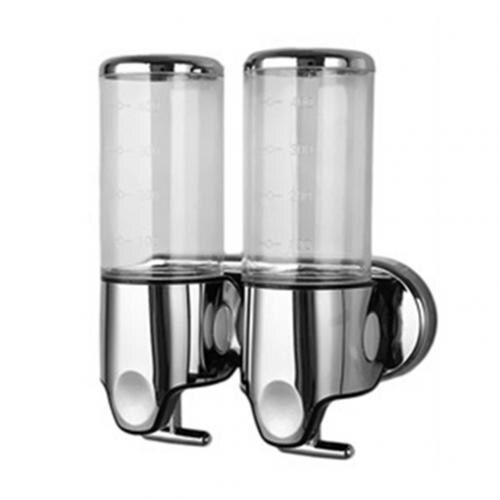 500ml 1/2/3 Bottle Liquid Soap Dispenser Wall Mounted Shower Body Lotion Plastic Detergent Shampoo Dispenser Bathroom Products: Transparent / 2 Bottle