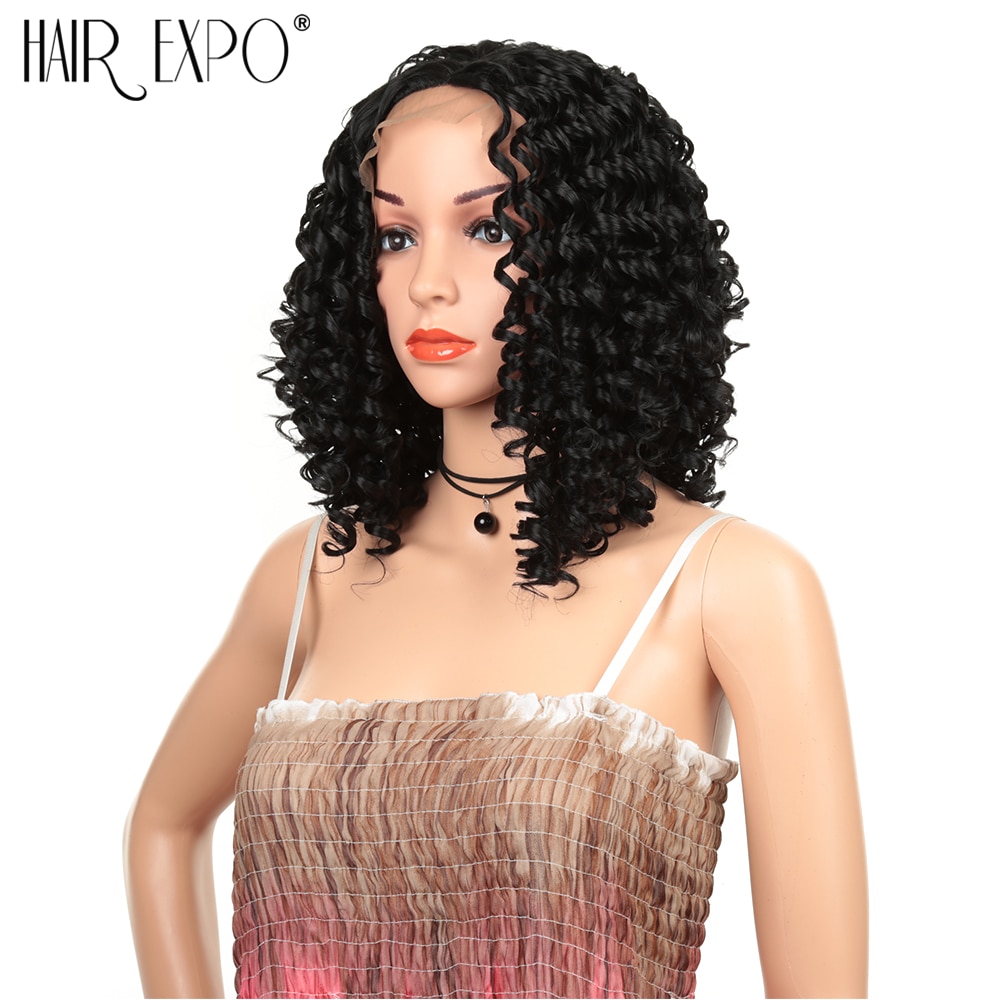12inch Synthetic Lace Front Wig Afro Hair Short Kinky Curly Glueless Lace Wigs Style For Black Women Hair Expo City