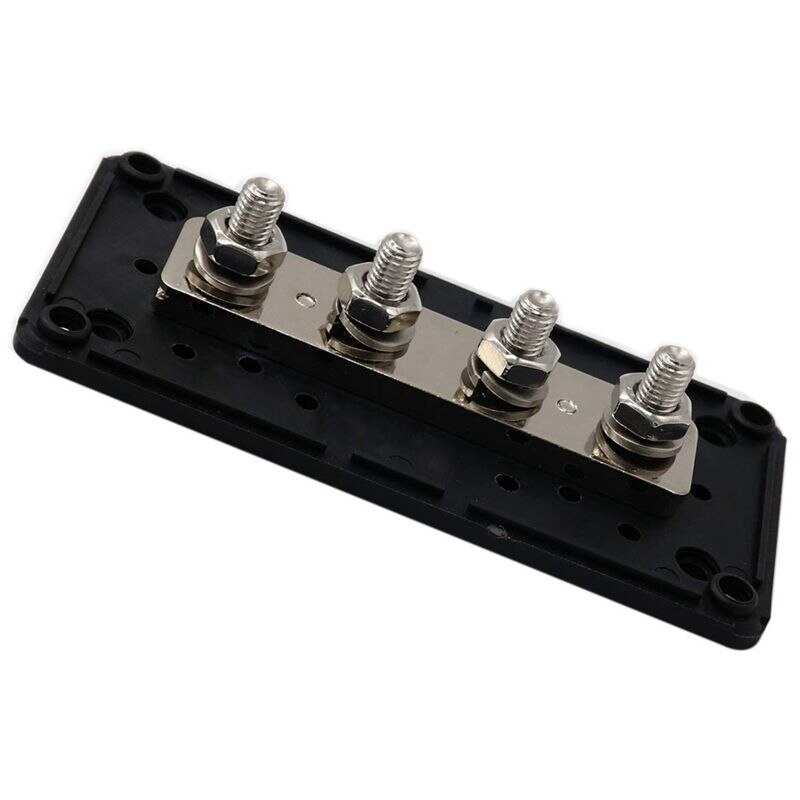DC 48V 300A 4 terminales pendientes barra Bloque de Distribución de Energía para coche barco (negro)