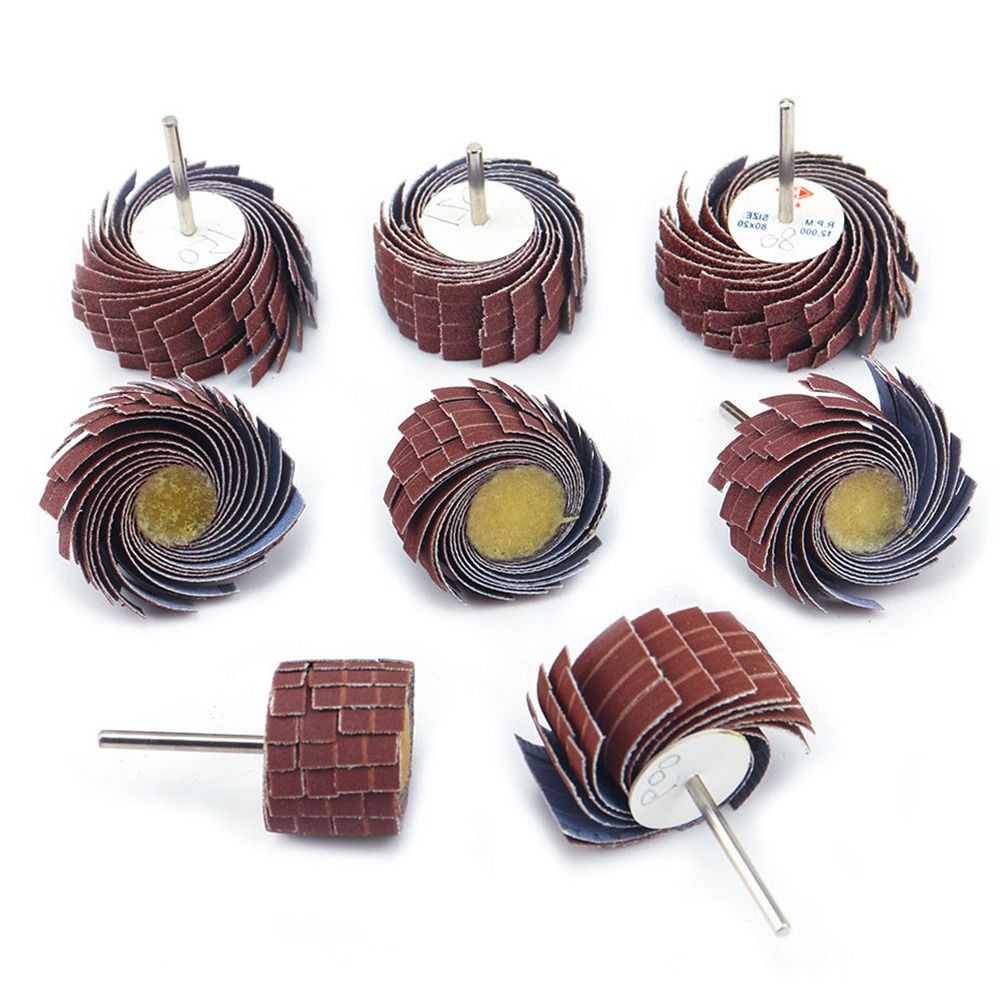 1pc 80 ~ 600 korn smärgelpapper böjda ytor sliphuvud rostborttagning polering slipduk slipskiva gradborttagning