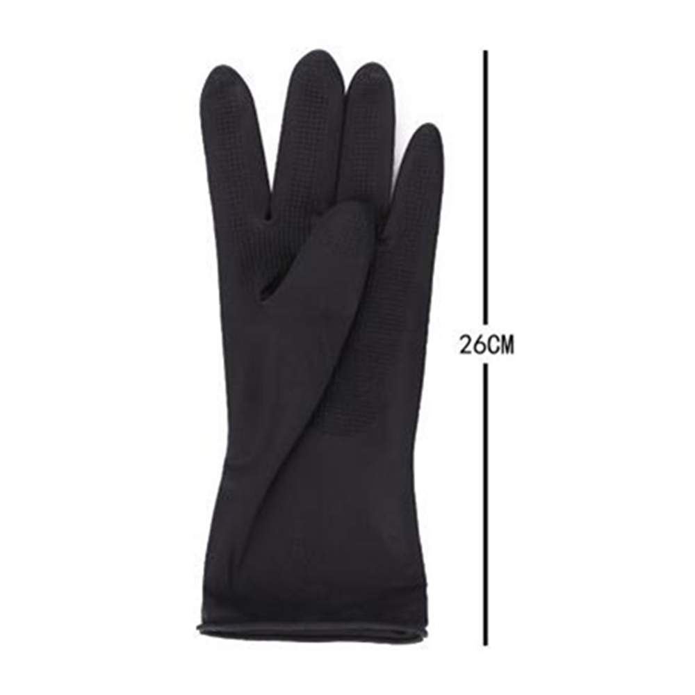 Guantes de goma más gruesos para peluquería, 1 par de guantes de goma reutilizables para coloración y tinte del cabello, color negro, herramientas de estilismo para el cabello: M