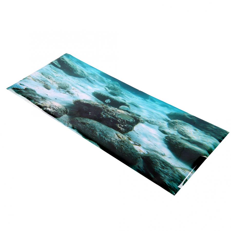 Fish Tank Underwater Seawater Background Aquarium Poster PVC 3D Adhesive Poster Seawater Decorative Image Backdrop