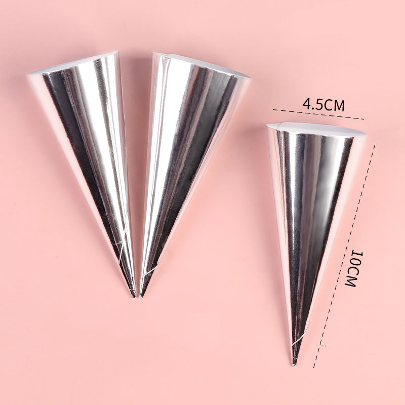 100pcs Ice Cream Waffle Cone Holder Cover Disposable DIY Cones Foil Paper Sleeve Cup for Wedding Birthday Party Supplies: Pink