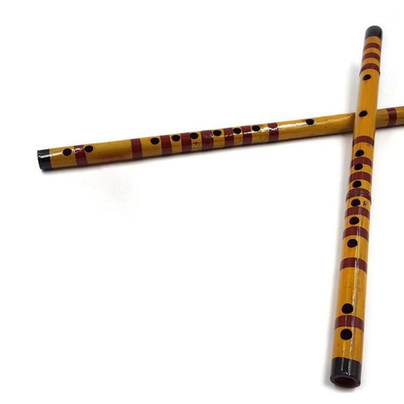 Bamboefluit muziekinstrument houten traditioneel chinees blaasinstrument met rode snaar